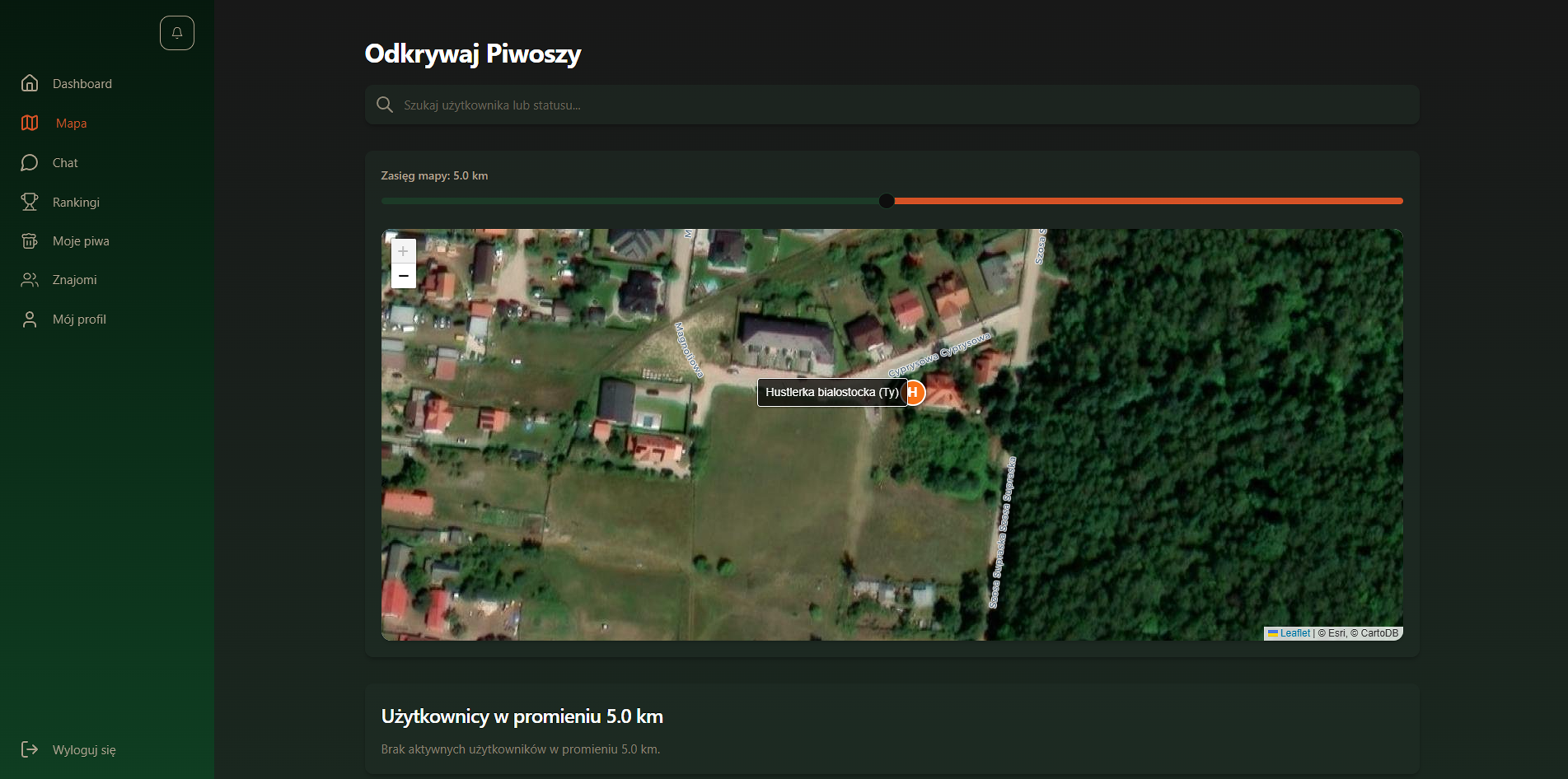 Piwo z Łosiem - application interface built with Vue.js, Node.js, Express.js, MongoDB, Tailwind CSS